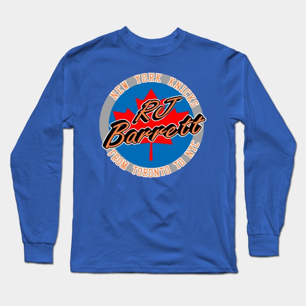 RJ Barrett Canada's Favorite Son Long Sleeve T-Shirt by IronLung Designs